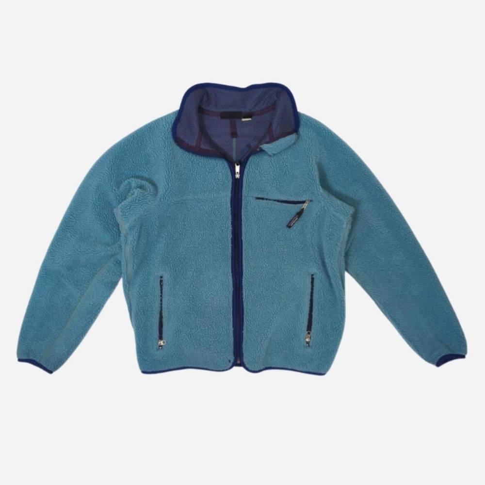 Vintage Patagonia Retro X deep pile fleece teal & navy Made in USA Tag size L